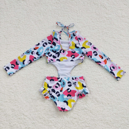 Girls Leopard Bathing Suit 1pcs