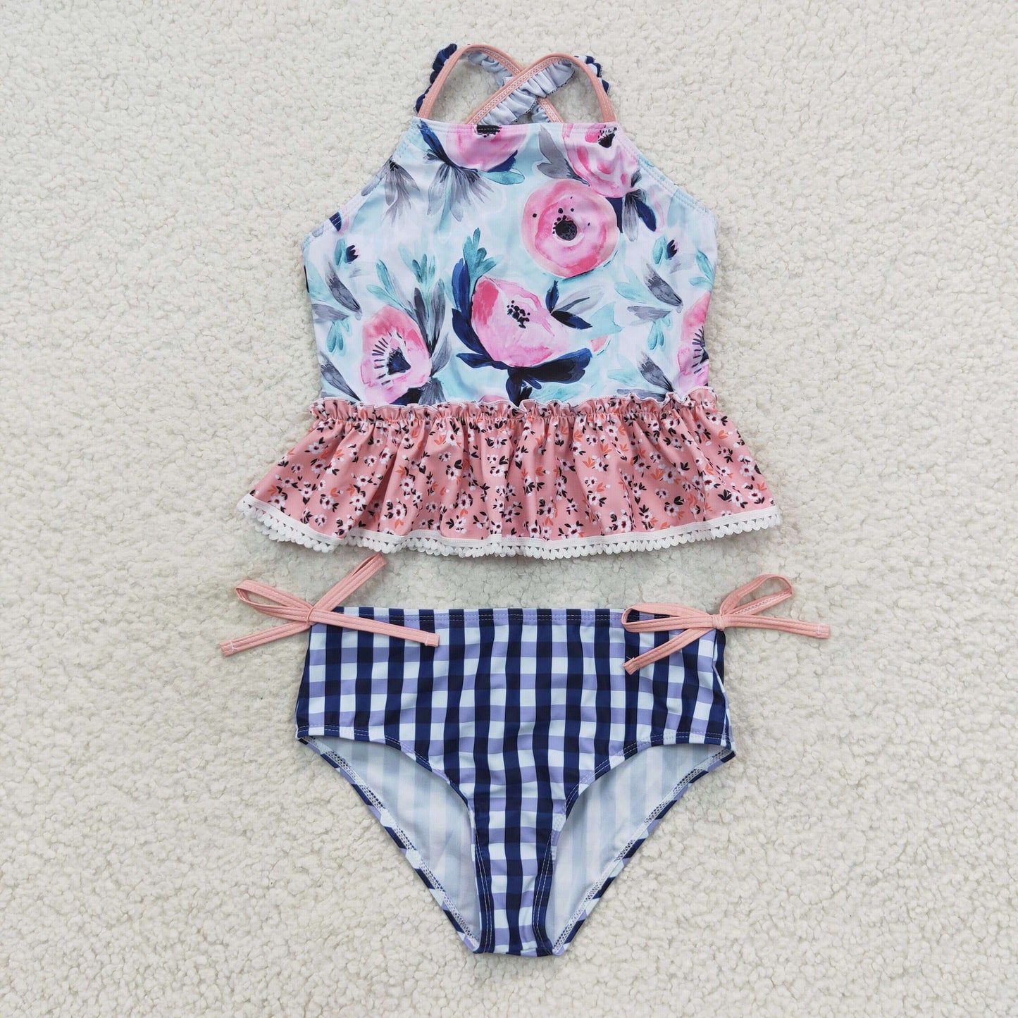 Girls Floral Bathing Suit 2pcs