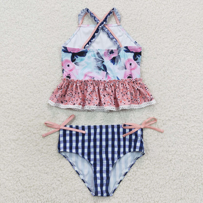 Girls Floral Bathing Suit 2pcs