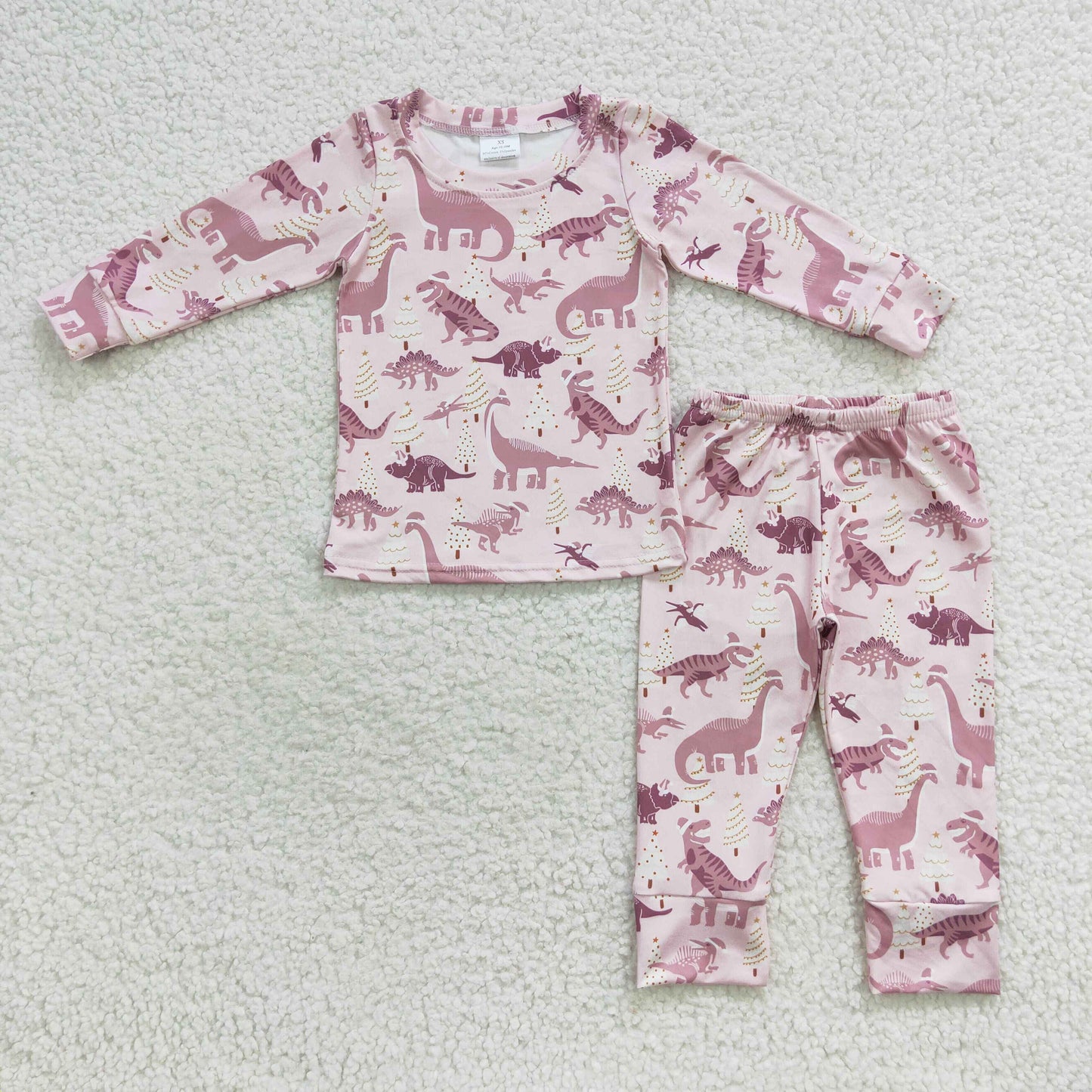 Girls Dinosaur Pink Pajamas