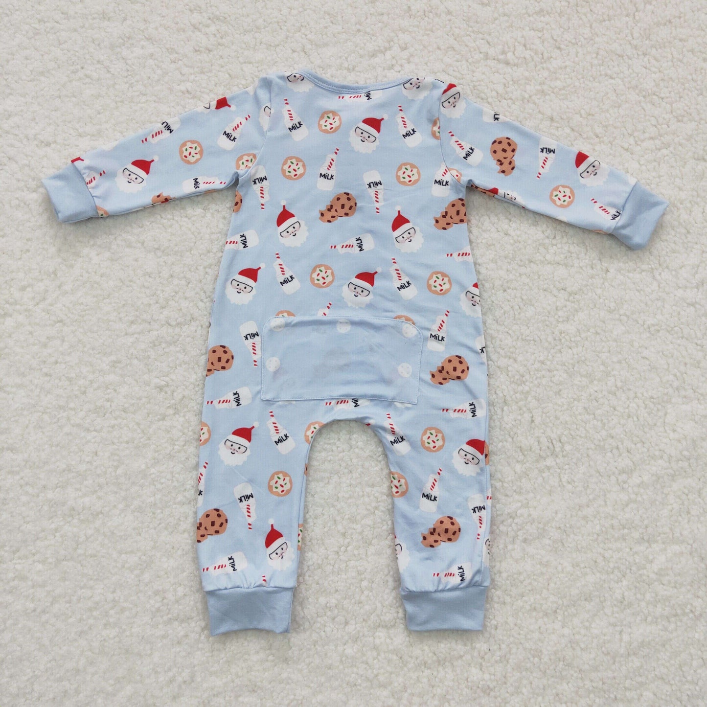 Baby Cookie Milk Zipper Rompers Sleeper Milk silk