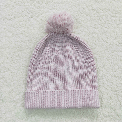 Baby Mauve Knitted Hats