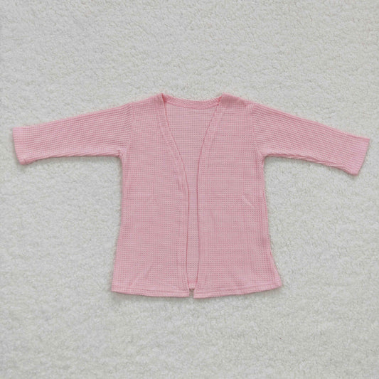 Girls Light Pink Cotton Cardigan