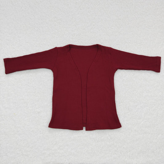 Girls Burgundy Cotton Cardigan