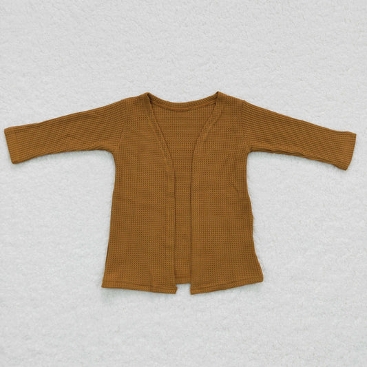 Girls Brown Cotton Cardigan