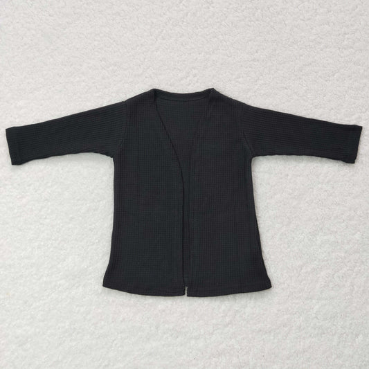 Girls Black Cotton Cardigan