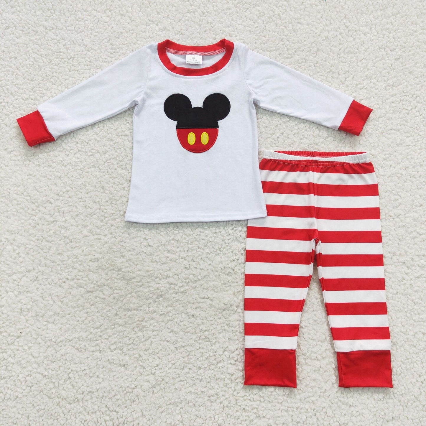 Boys Embroidery Cartoon Red Outfits