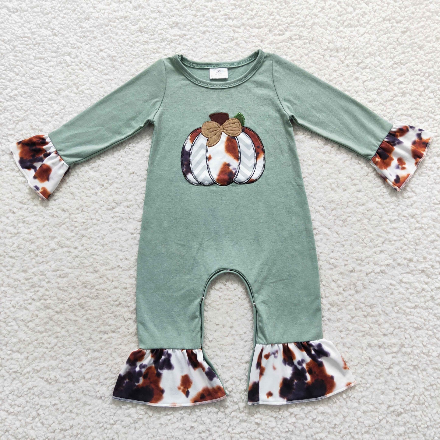 Baby Embroidery Pumpkin Cow Rompers