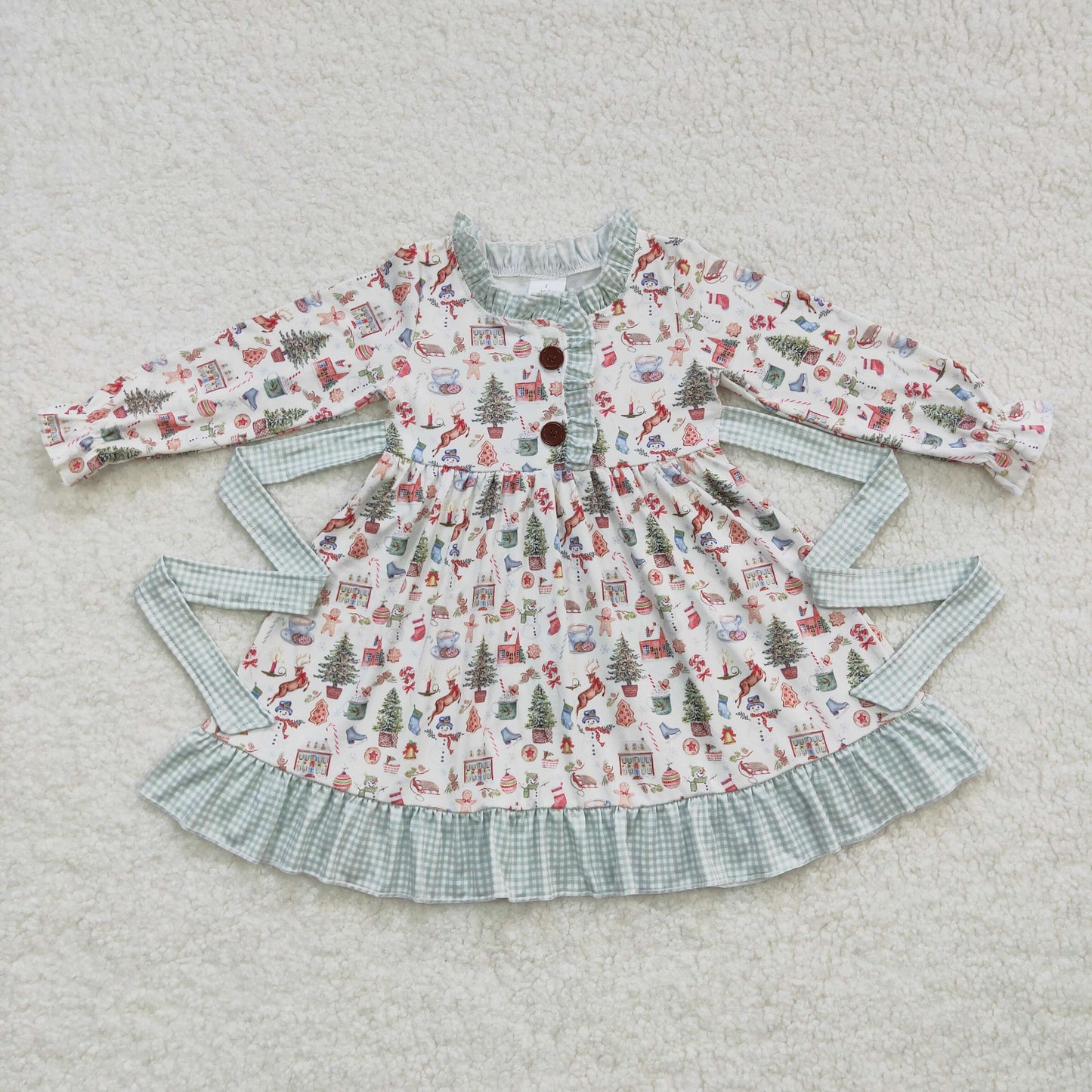 GLD0325 Girls Christmas Dress