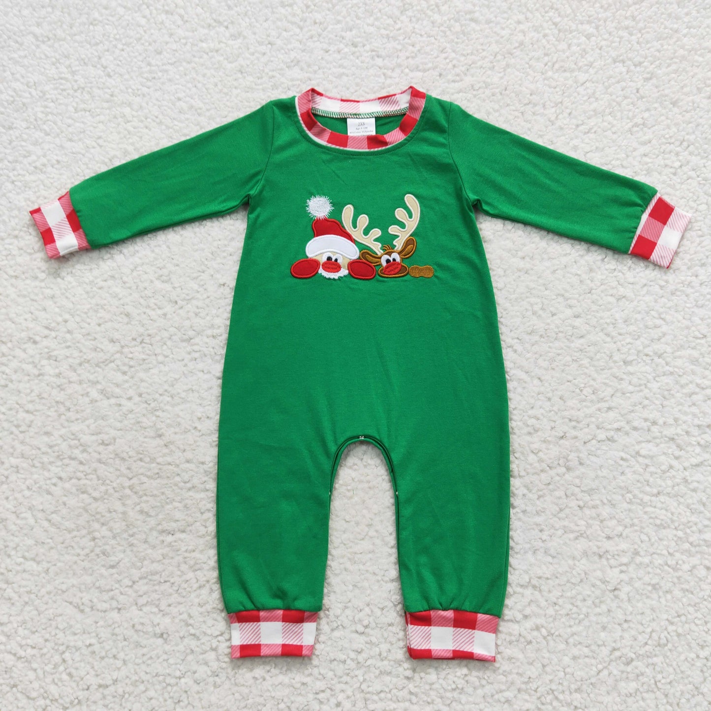 Baby Boys Christmas Deer Rompers Embroidery