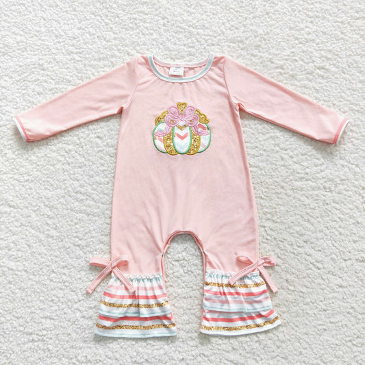 Baby Pumpkin Pink Rompers Embroidery