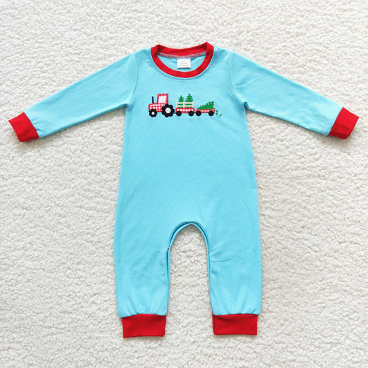 Baby Boys Christmas Tree Rompers Embroidery