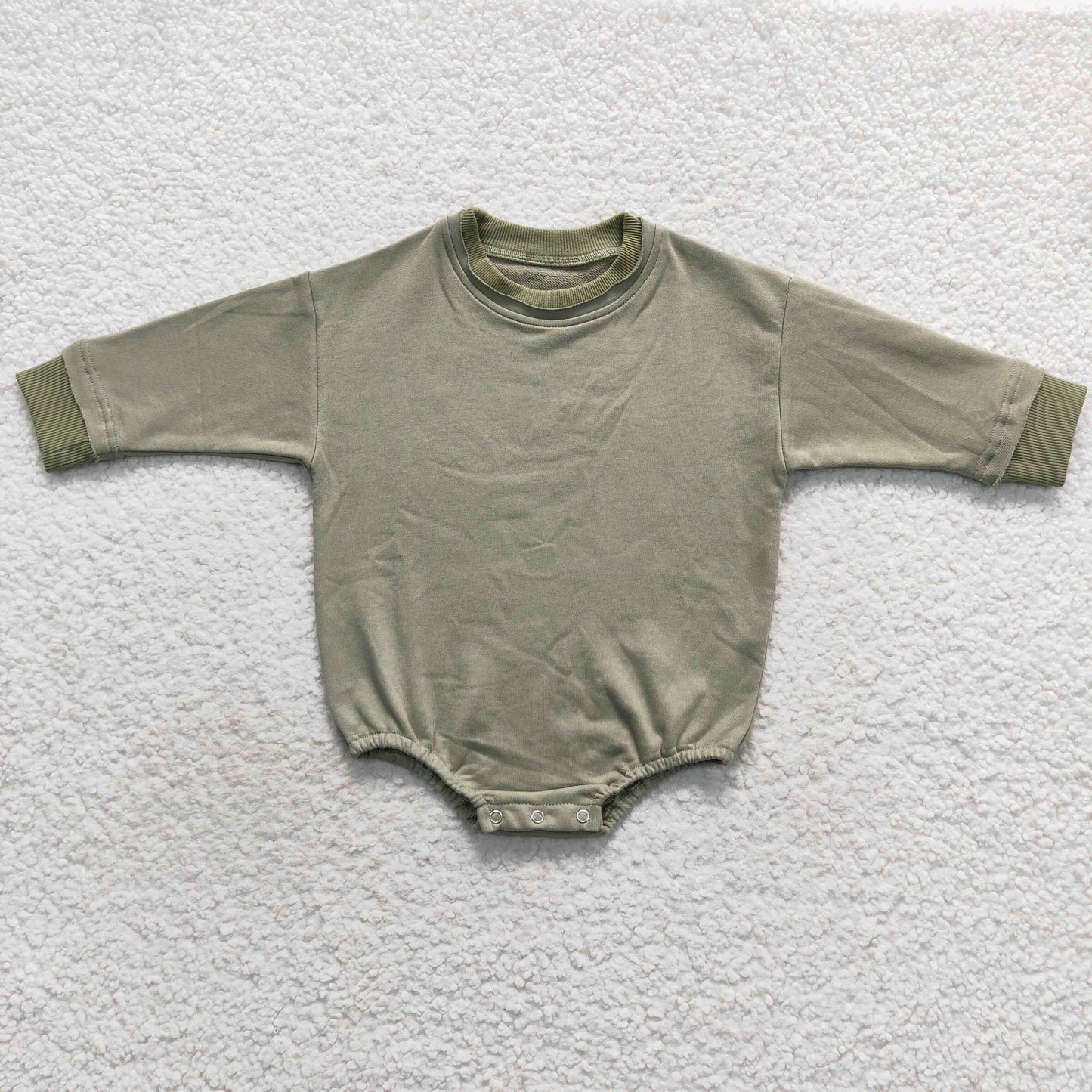 Baby Green Rompers Long Sleeves Cotton