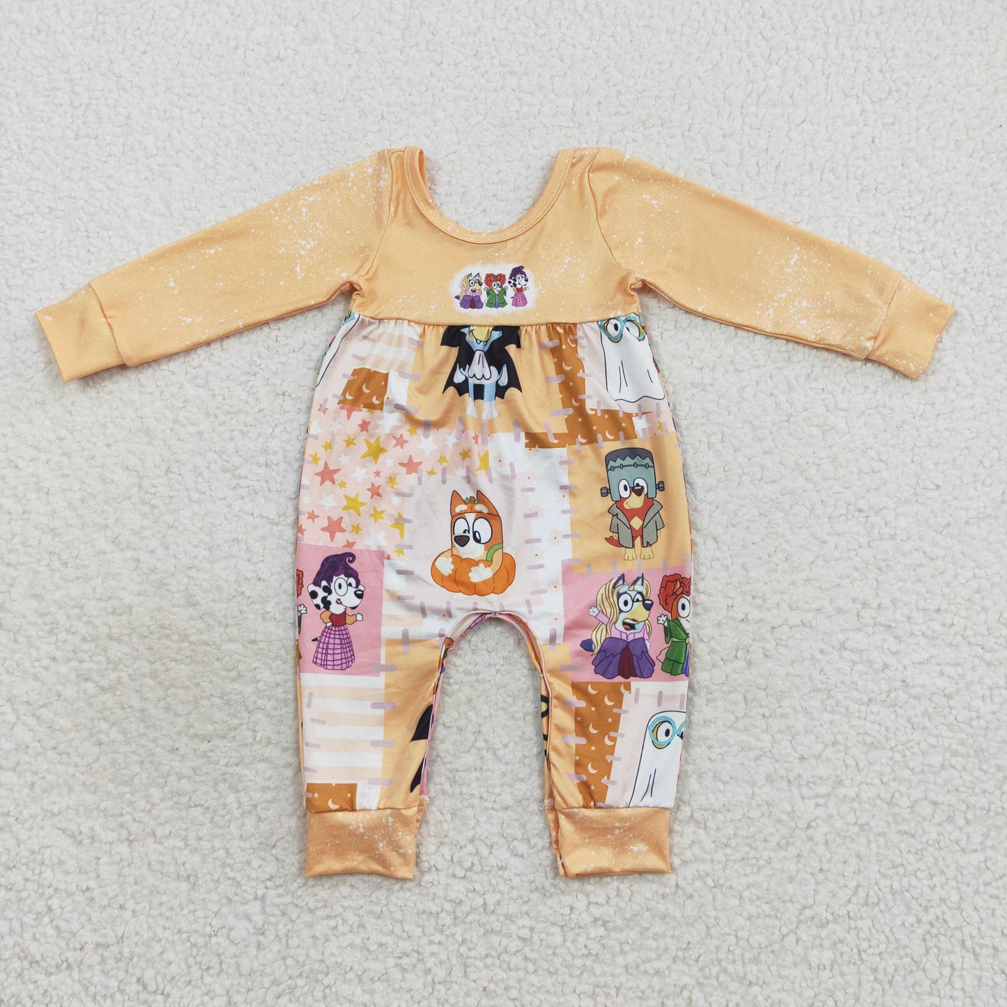 Baby Cartoon Dog Rompers Sleeper Milk silk