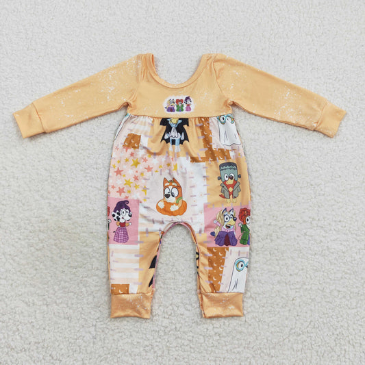 Baby Cartoon Dog Rompers Sleeper Milk silk