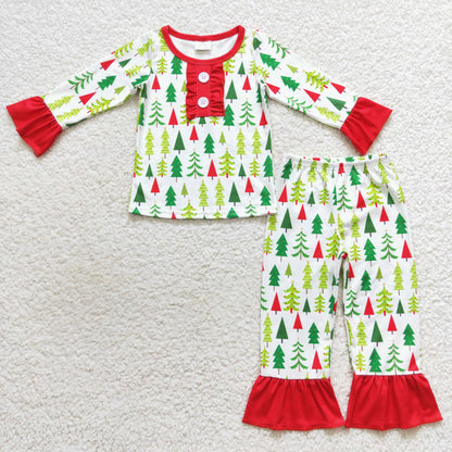 GLP0725 Girls Christmas Tree Pajamas