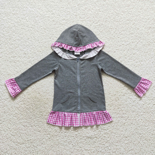 Girls Gray Hooded Jacket