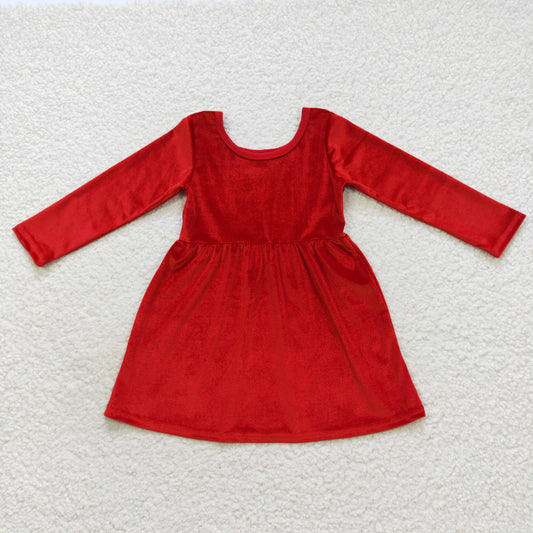 Girls Velvet Red Dress