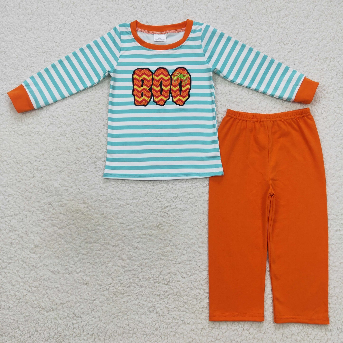 Boys Halloween Boo Embroidery Outfits