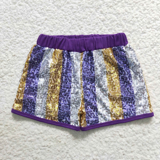 Girls Stripe Sequin Shorts