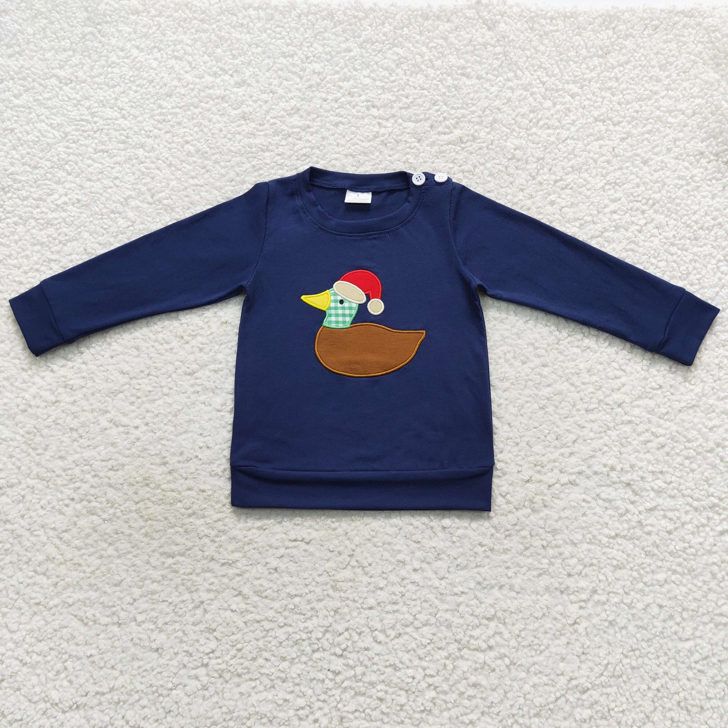 Boys Embroidery Duck Shirt Top Long Sleeves