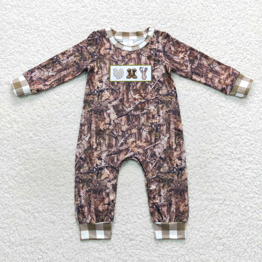 Baby Boys Camo Deer Rompers Embroidery