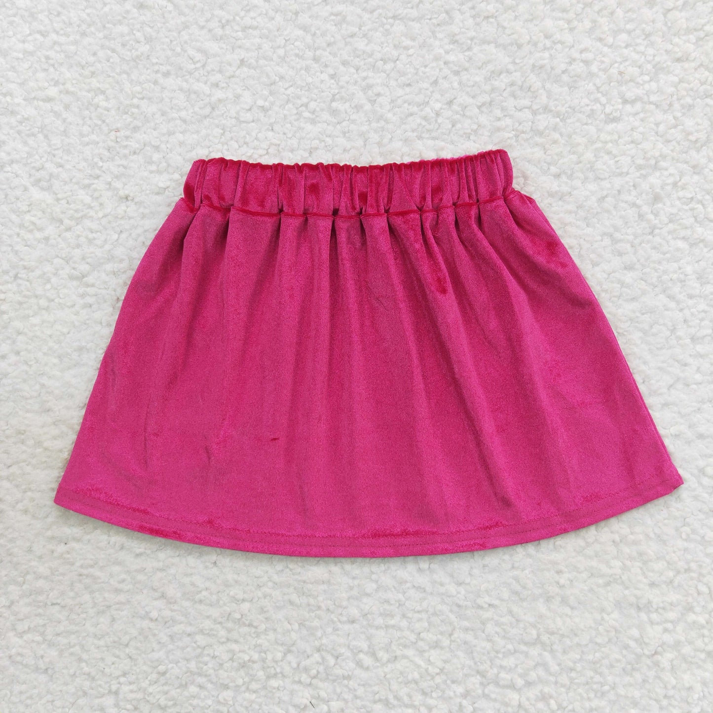 Girls Hot Pink Velvet Skirt