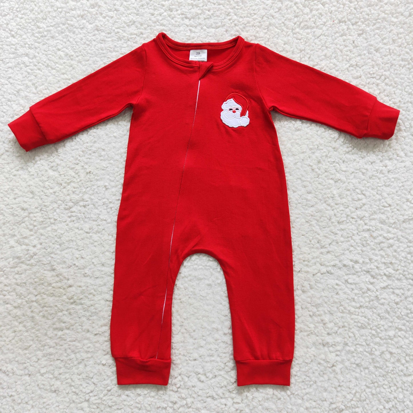 Baby Santa Zipper Rompers Sleeper Embroidery