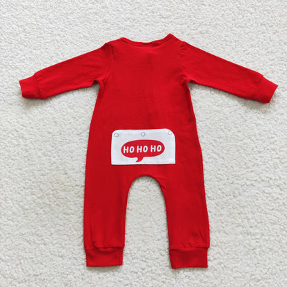 Baby Santa Zipper Rompers Sleeper Embroidery