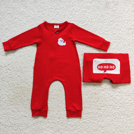 Baby Santa Zipper Rompers Sleeper Embroidery