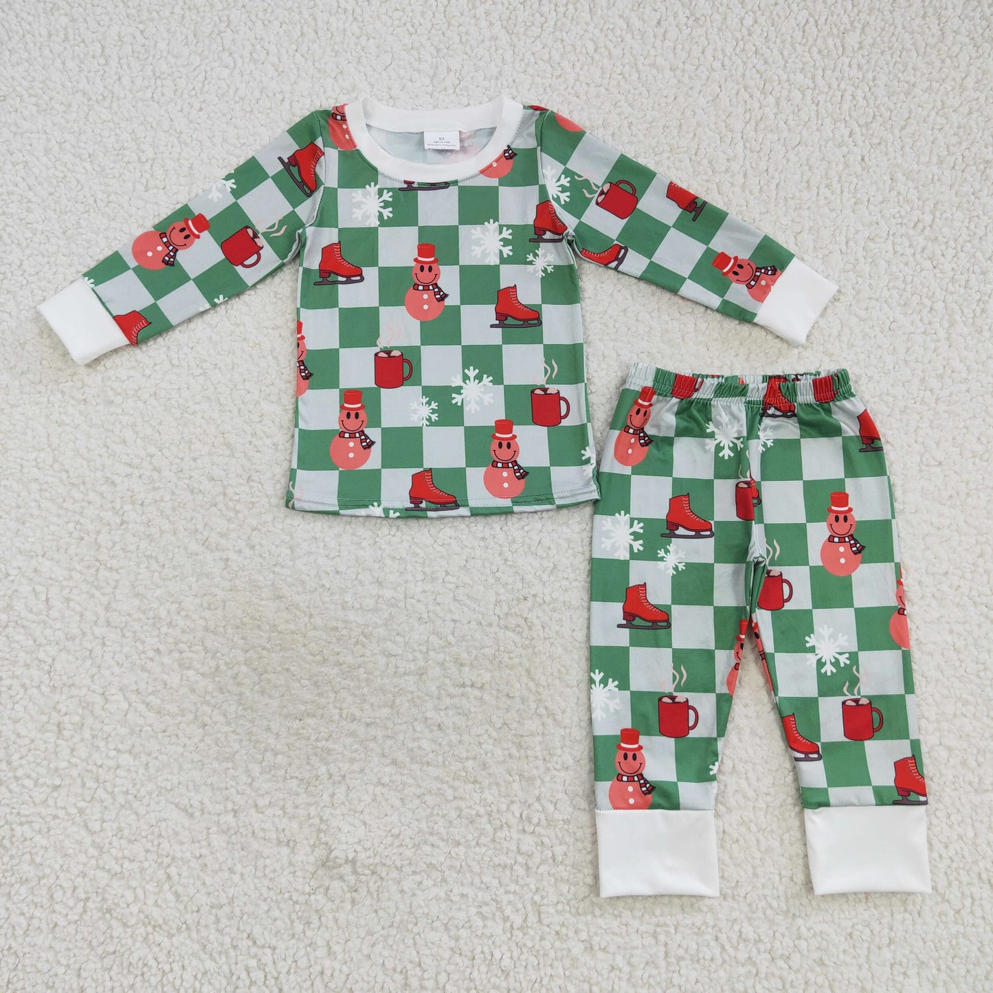 Boys Christmas Green Plaid Outfits