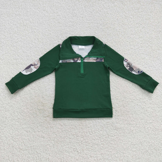 Boys Green Deer Pullover