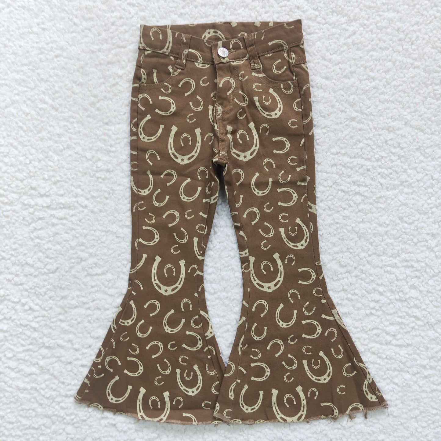 Girls Brown Cow Bell Bottom Jeans