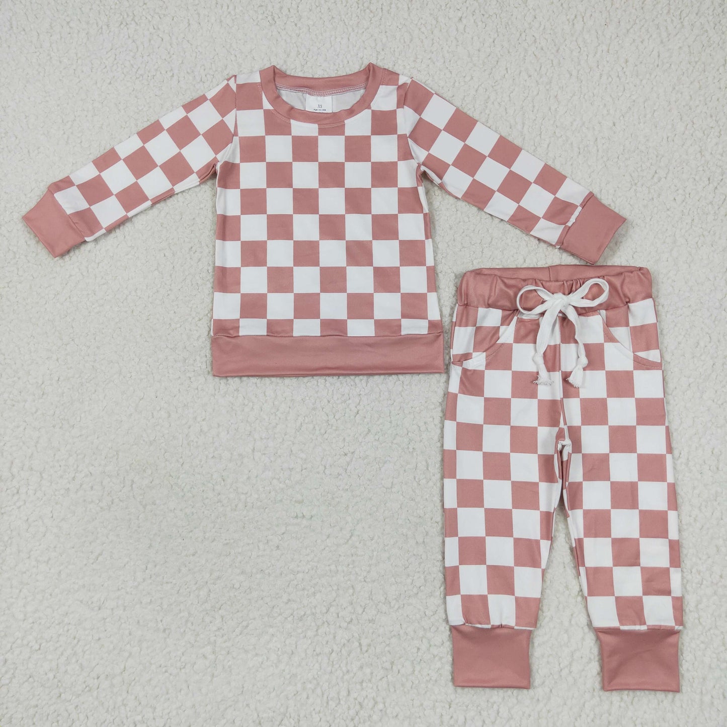 Boys Pink Checked Outfits