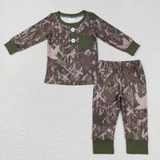 Boys Camo Green Pajamas