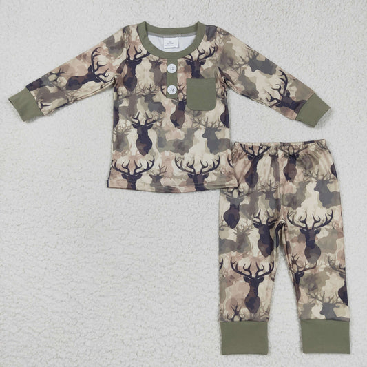 Boys Camo Deer Pajamas