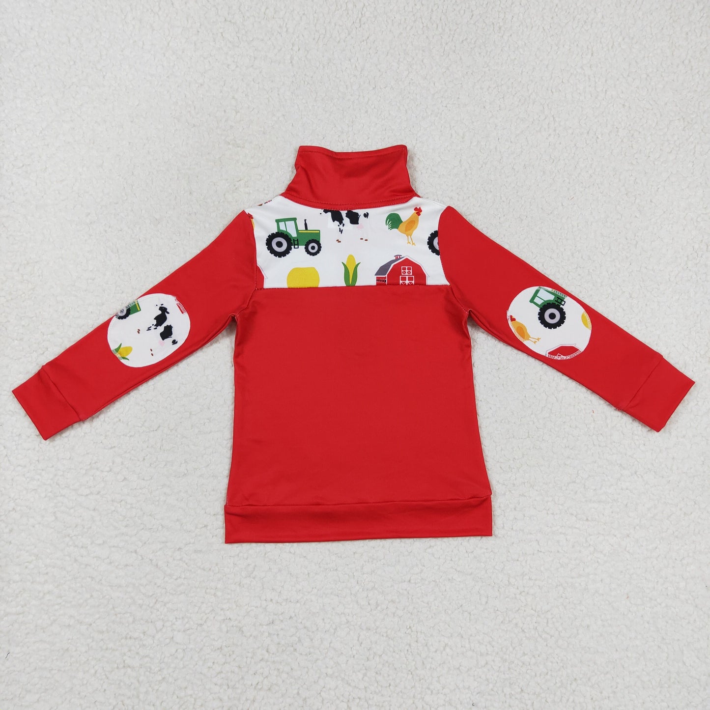 Boys Red Farm Pullover