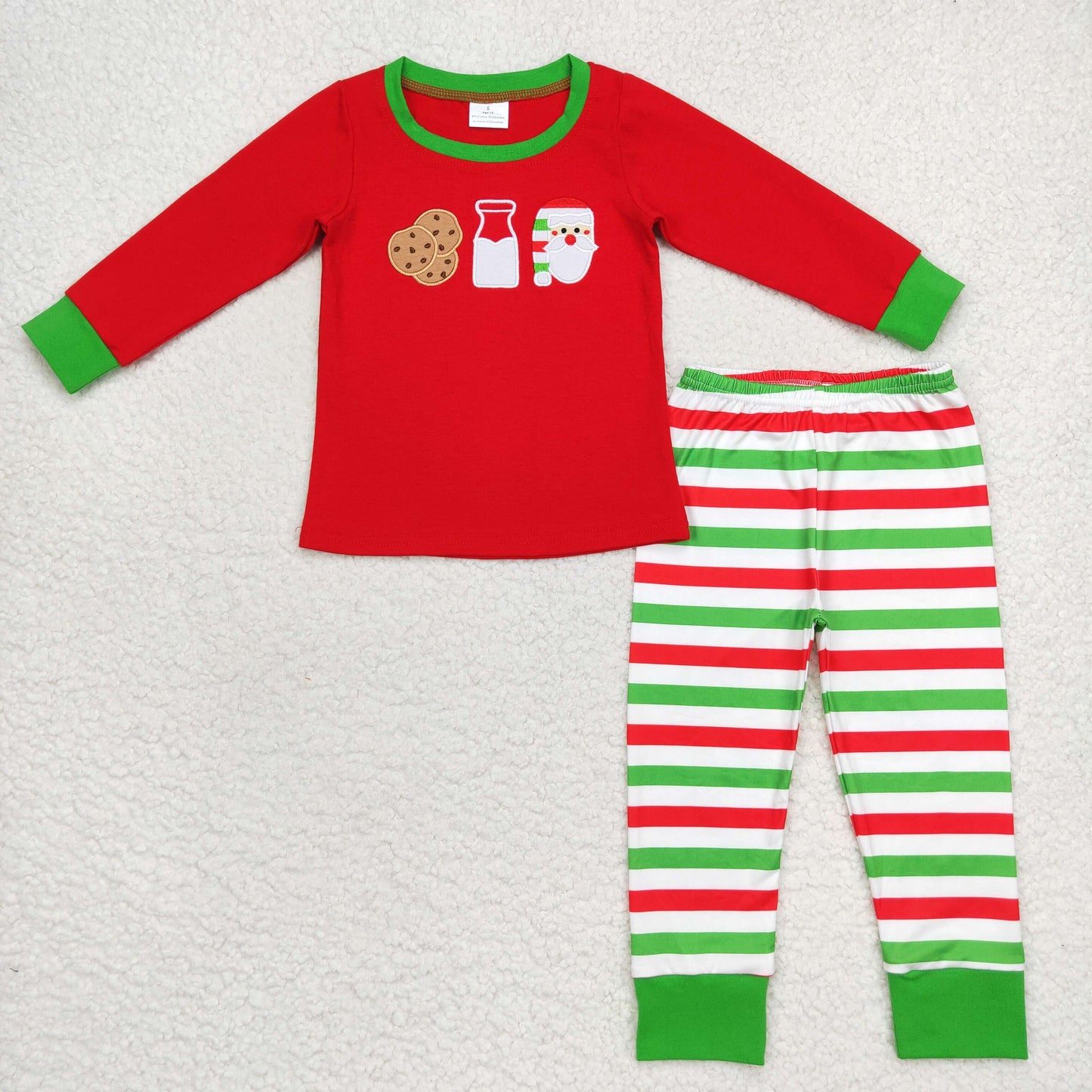 Boys Embroidery Cookies Milk Outfits