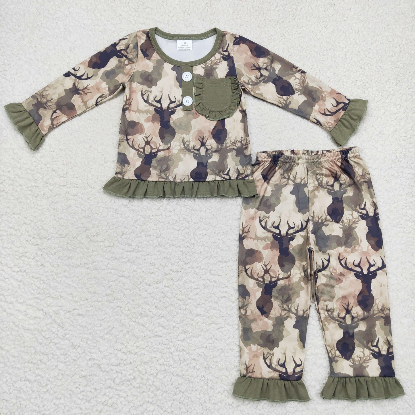 Girls Camo Deer Pajamas