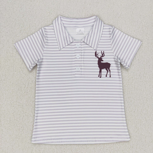 Boys Deer Short Sleeves Top Shirt