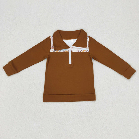 Boys Brown Cow Pullover