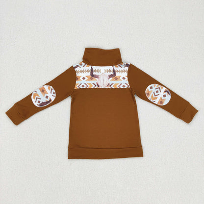 Boys Brown Cow Pullover