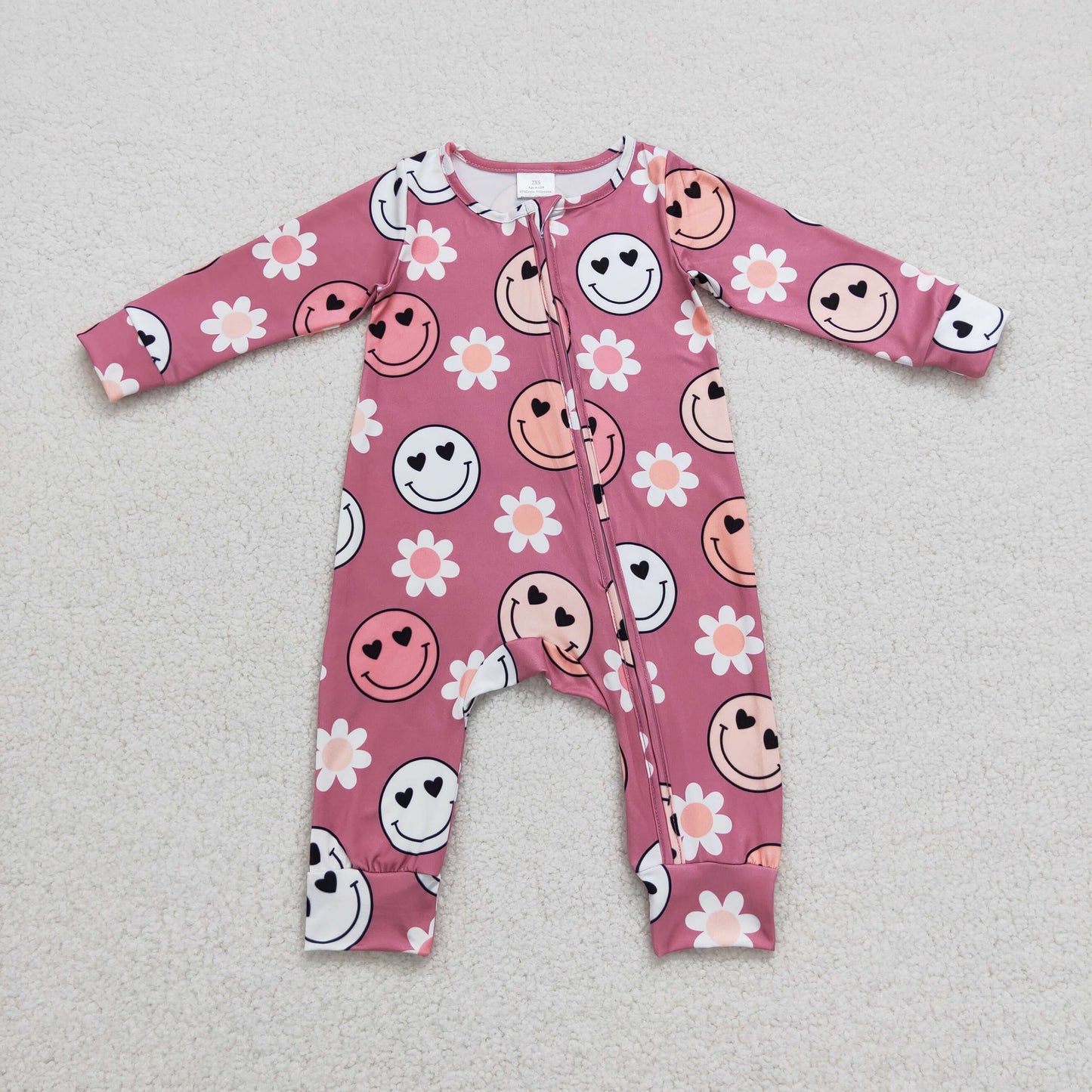 Baby Smiling Zipper Rompers Sleeper Milk silk