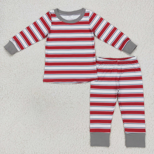 Boys Gray Stripe Pajamas