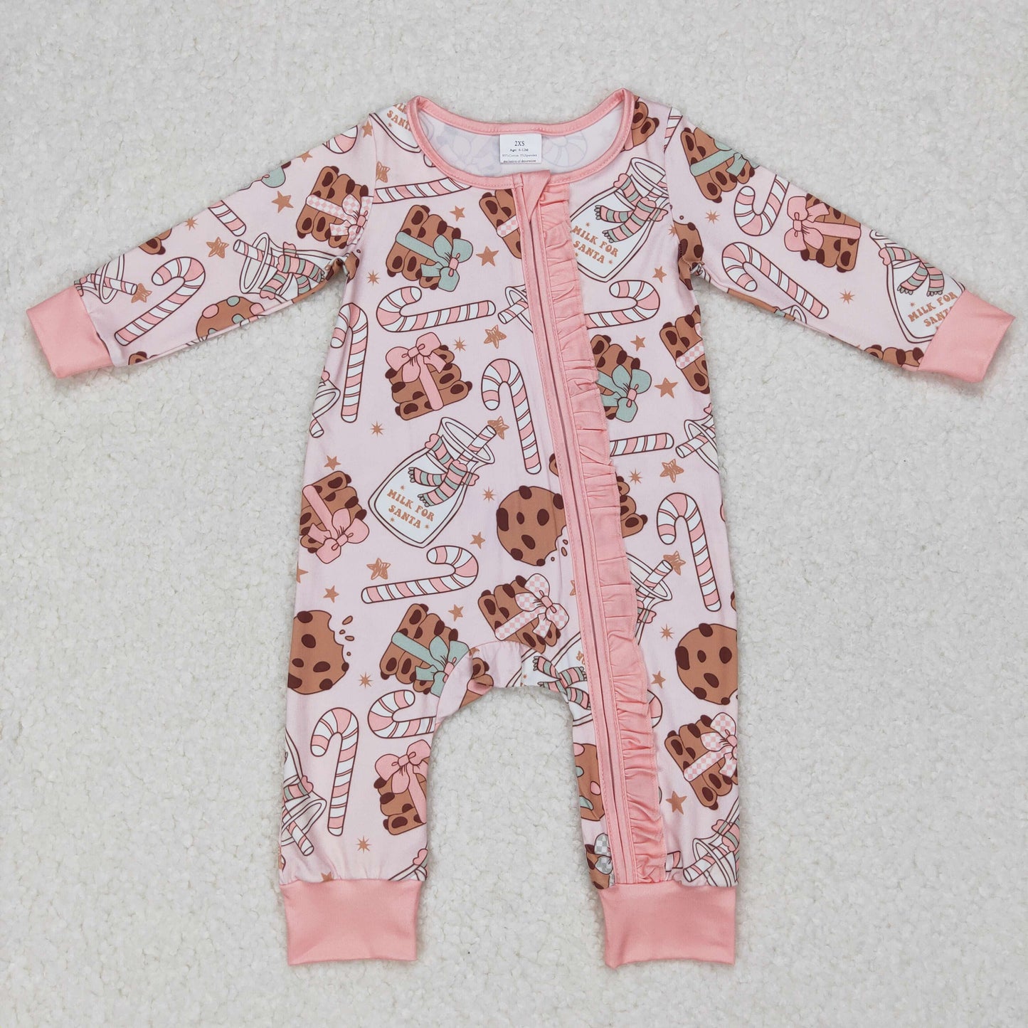 Baby Milk Cookies Zipper Rompers Sleeper Milk silk