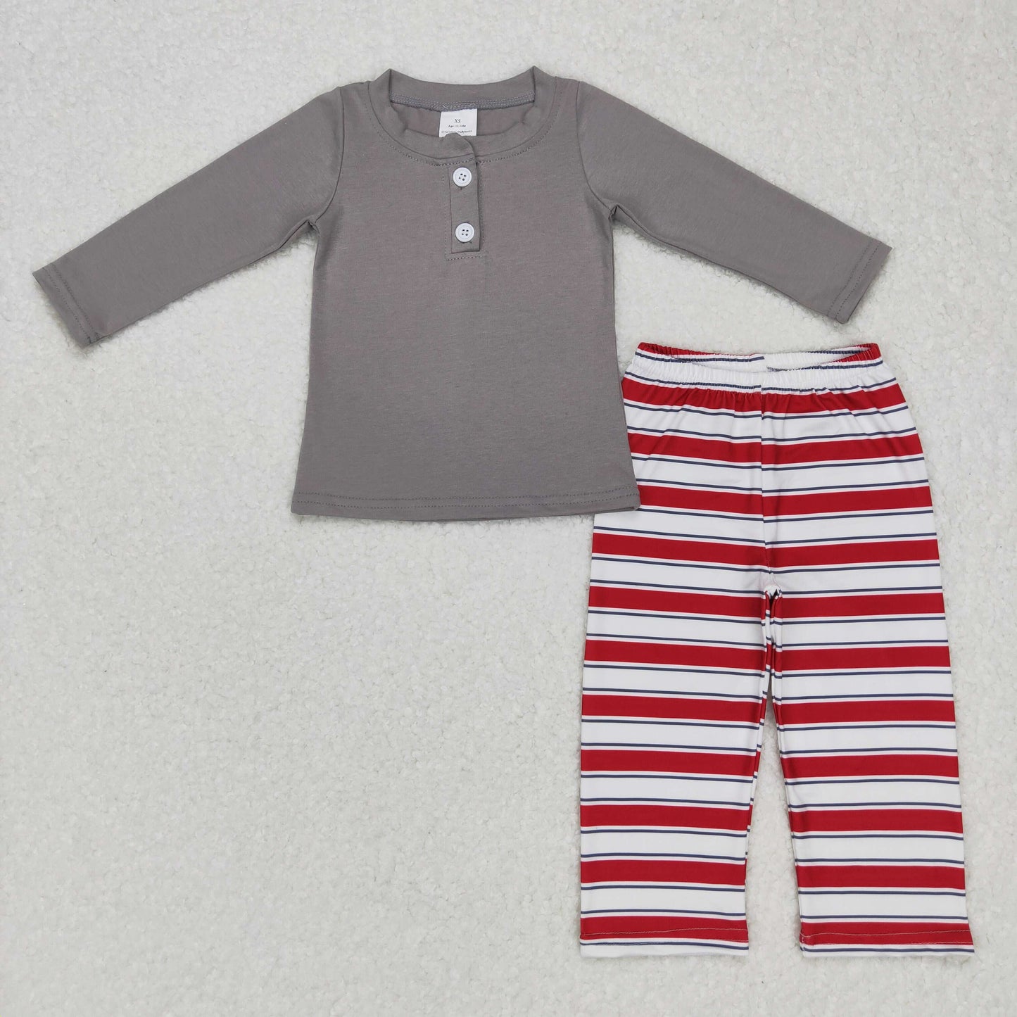 Boys Gray Stripe Pajamas