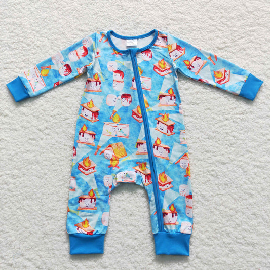 Baby Boys Snow Zipper Rompers Sleeper Milk silk