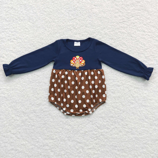 Baby Girls Embroidery Turkey Rompers