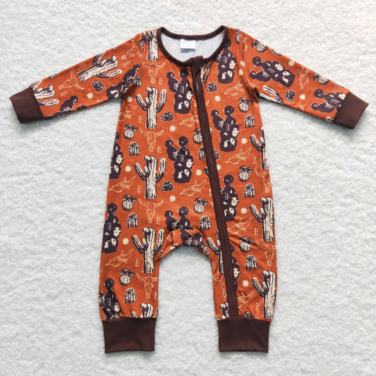 Baby Cactus Zipper Rompers Sleeper Milk silk