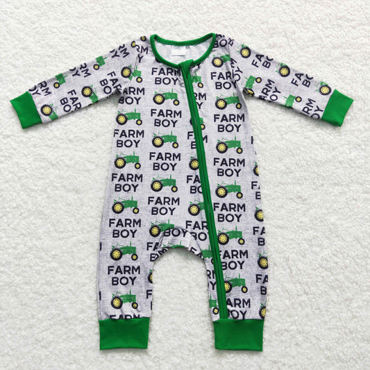 Baby Farm Boy Zipper Rompers